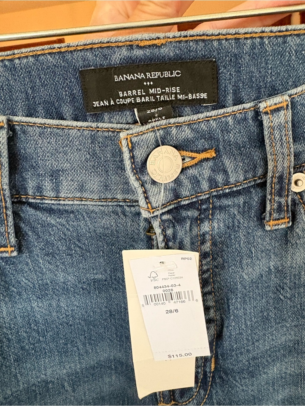 Banana Republic Men's Barrel Mid-Rise Jeans - Medium Blue Denim